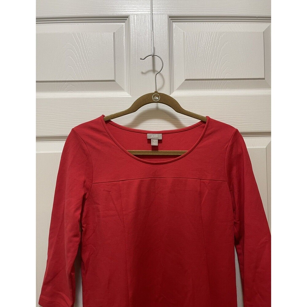 J. Jill Women's 3/4 Sleeve Dress Size S Petite Red - Picture 2 of 6